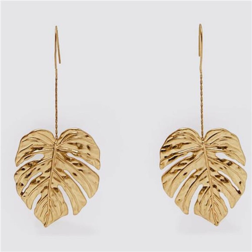 Zara Pendant Monstera Earrings